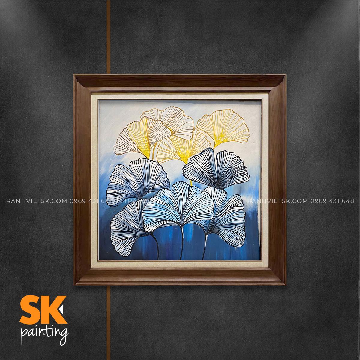 Lá lộc kim an - lòng tranh 70x70cm