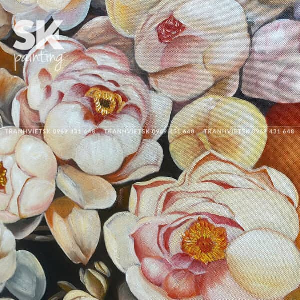 Khóm hồng liên - lòng tranh 70x120cm - Ảnh 4