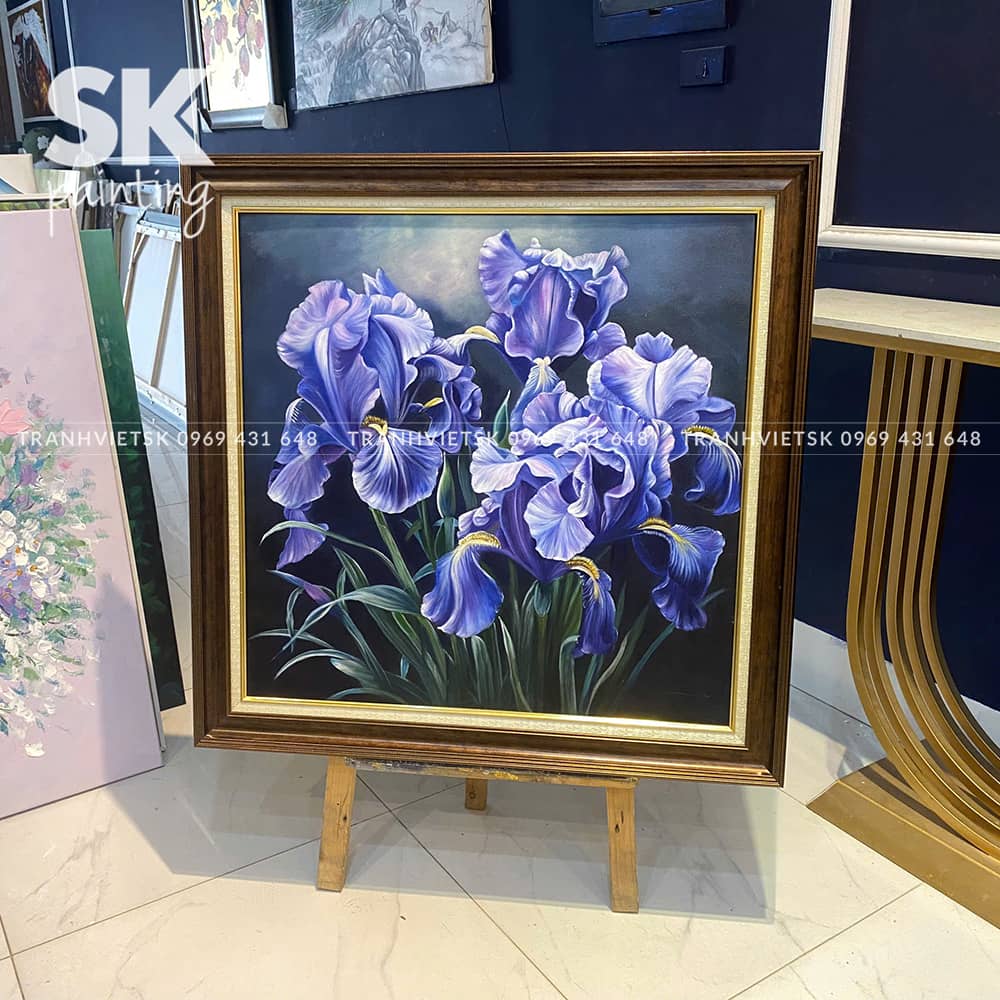 Hoa diên vỹ - lòng tranh 70x70cm - Ảnh 4
