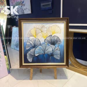 Lá lộc kim an - lòng tranh 70x70cm