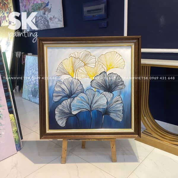 Lá lộc kim an - lòng tranh 70x70cm