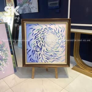 Tiểu ngư quần hội - lòng tranh 70x70cm