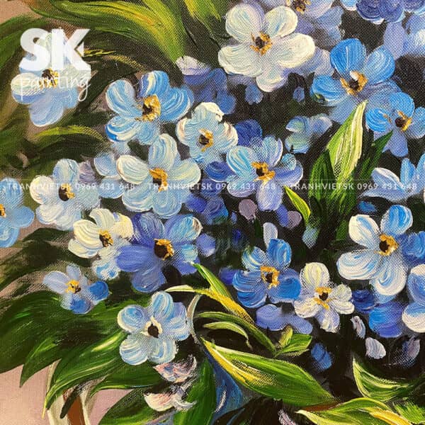 Hoa Biếc - lòng tranh 70x70cm - Ảnh 3
