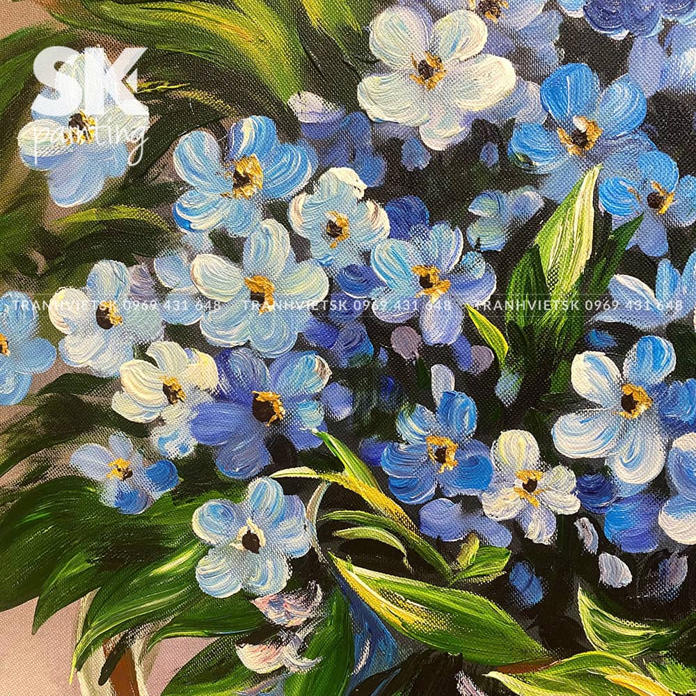 Hoa Biếc - lòng tranh 70x70cm - Ảnh 3