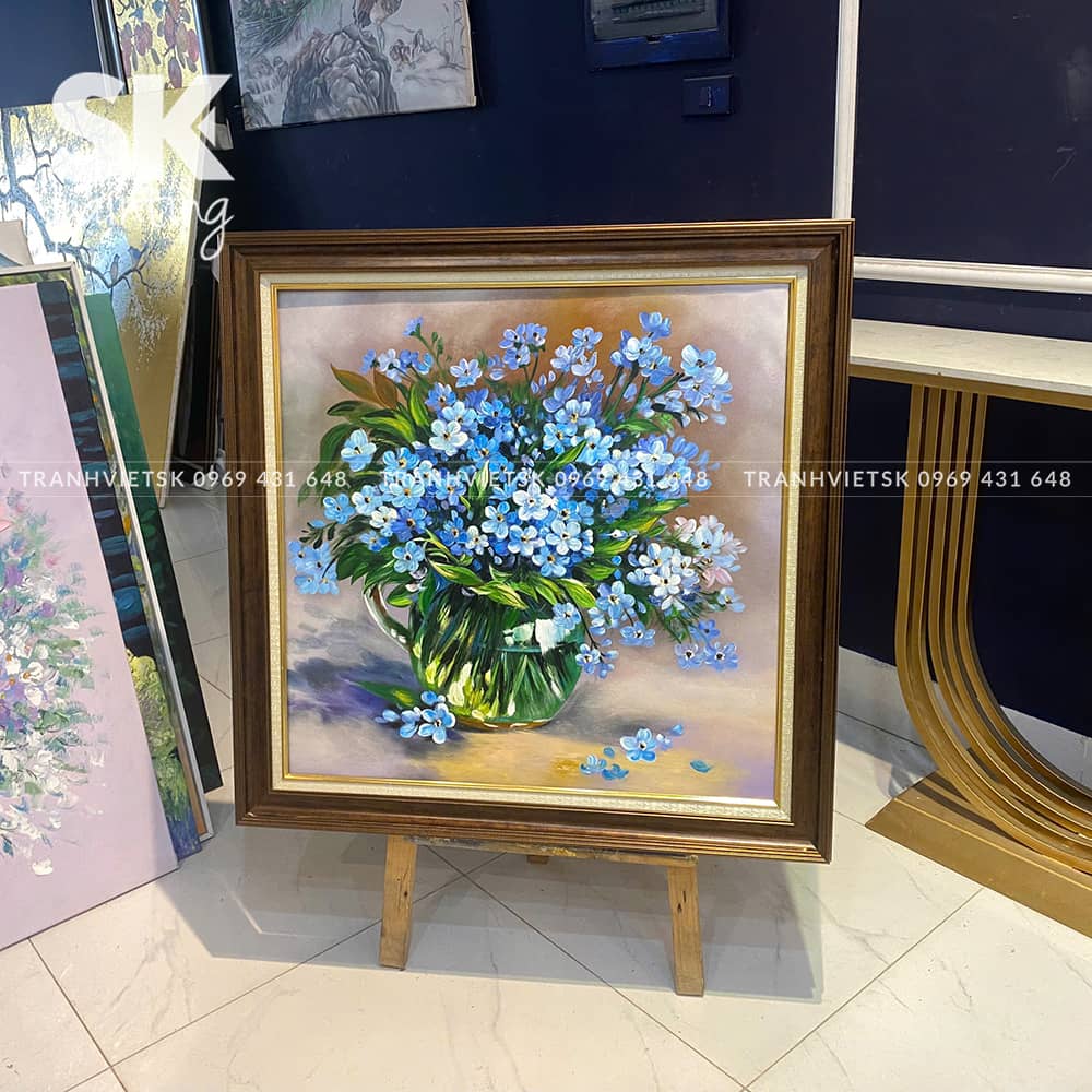 Hoa Biếc - lòng tranh 70x70cm - Ảnh 4