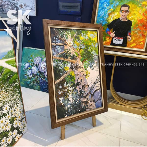 Rừng bạch đàn - lòng tranh 60x90cm - Ảnh 2