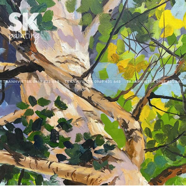 Rừng bạch đàn - lòng tranh 60x90cm - Ảnh 4
