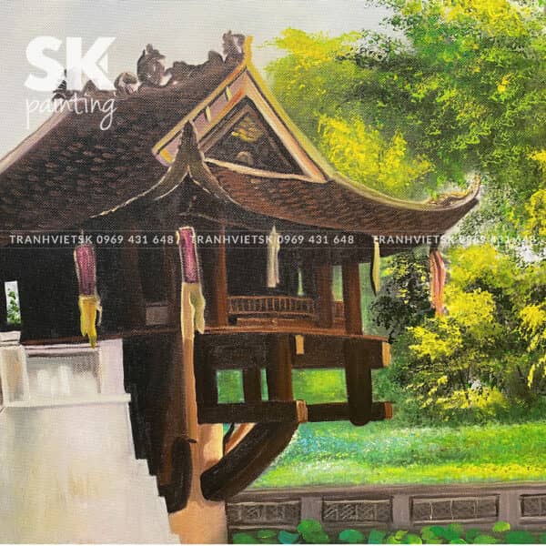 Chùa Một Cột - lòng tranh 60x90cm - Ảnh 3