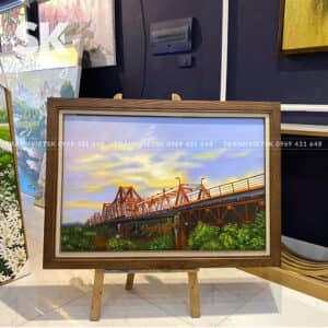 Cầu Long Biên - lòng tranh 60x90cm