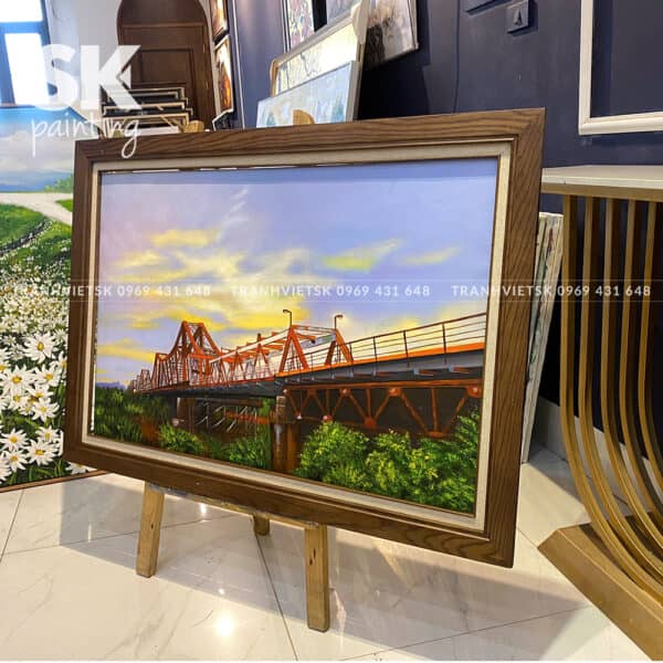 Cầu Long Biên - lòng tranh 60x90cm - Ảnh 4