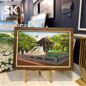Chùa Một Cột - lòng tranh 60x90cm