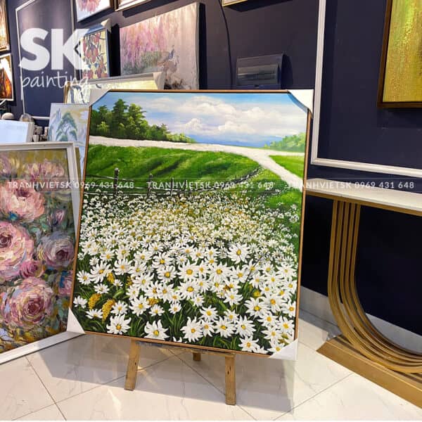 Vườn cúc họa mi - lòng tranh 95x105cm - Ảnh 2
