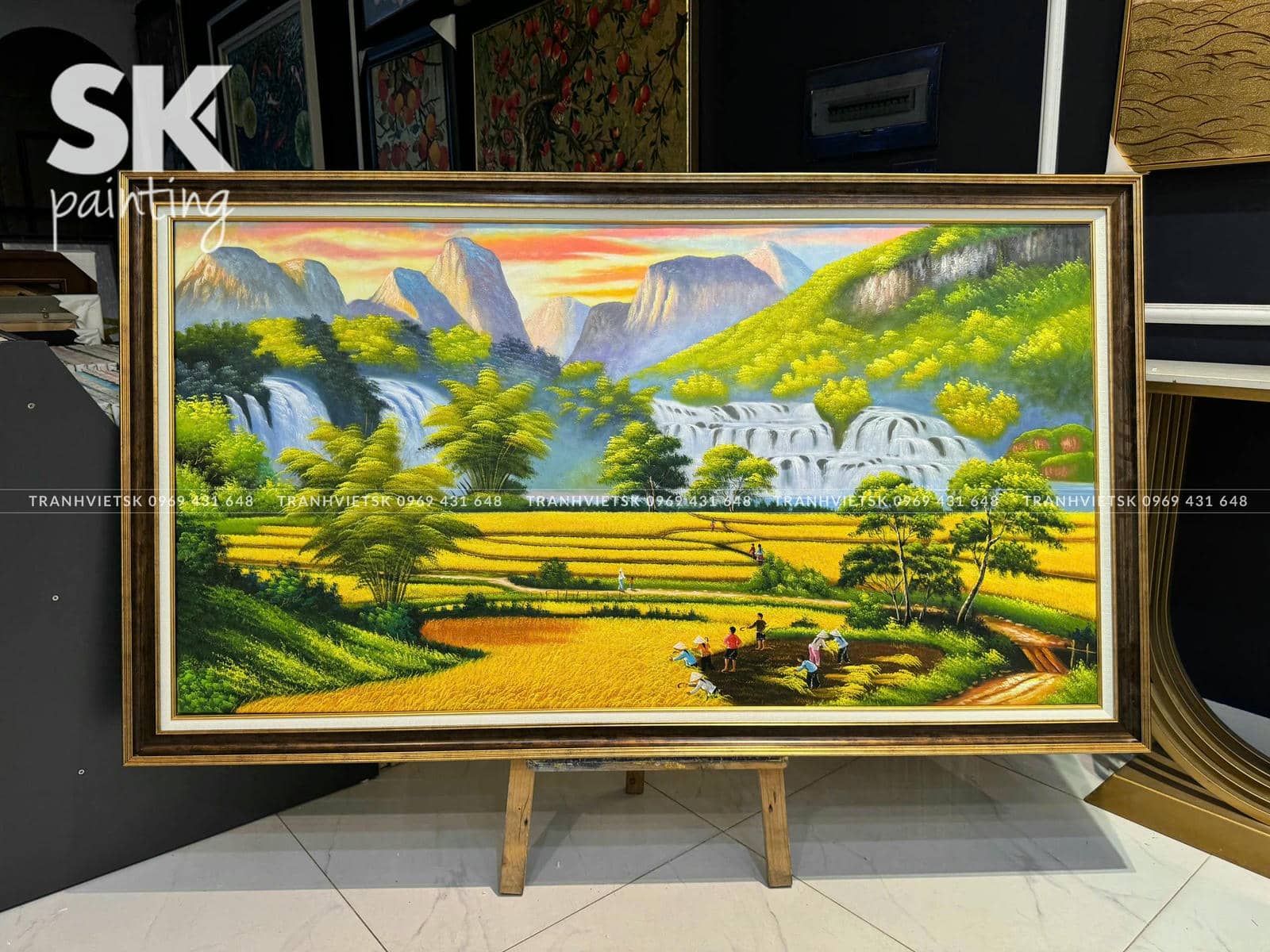Dưới Chân Thác Bản Giốc - lòng tranh 80x150cm