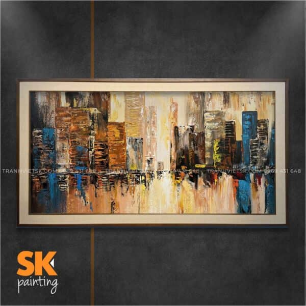 Thành Phố Trong Sương 2 - lòng tranh 70x120cm