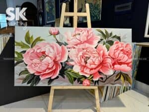 Mẫu Đơn Khoe Sắc - lòng tranh 70x140cm