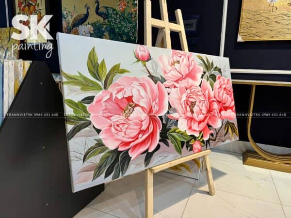Mẫu Đơn Khoe Sắc - lòng tranh 70x140cm - Ảnh 3