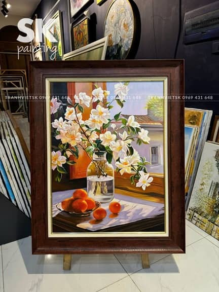 Hoa Bên Cửa Sổ - lòng tranh 60x80cm