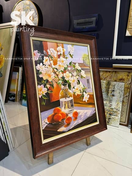 Hoa Bên Cửa Sổ - lòng tranh 60x80cm - Ảnh 3
