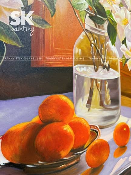 Hoa Bên Cửa Sổ - lòng tranh 60x80cm - Ảnh 5