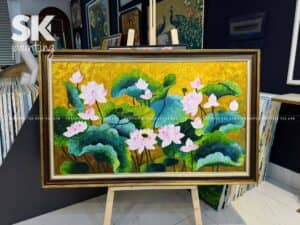 Hồng Liên An Viên - lòng tranh 70x120cm
