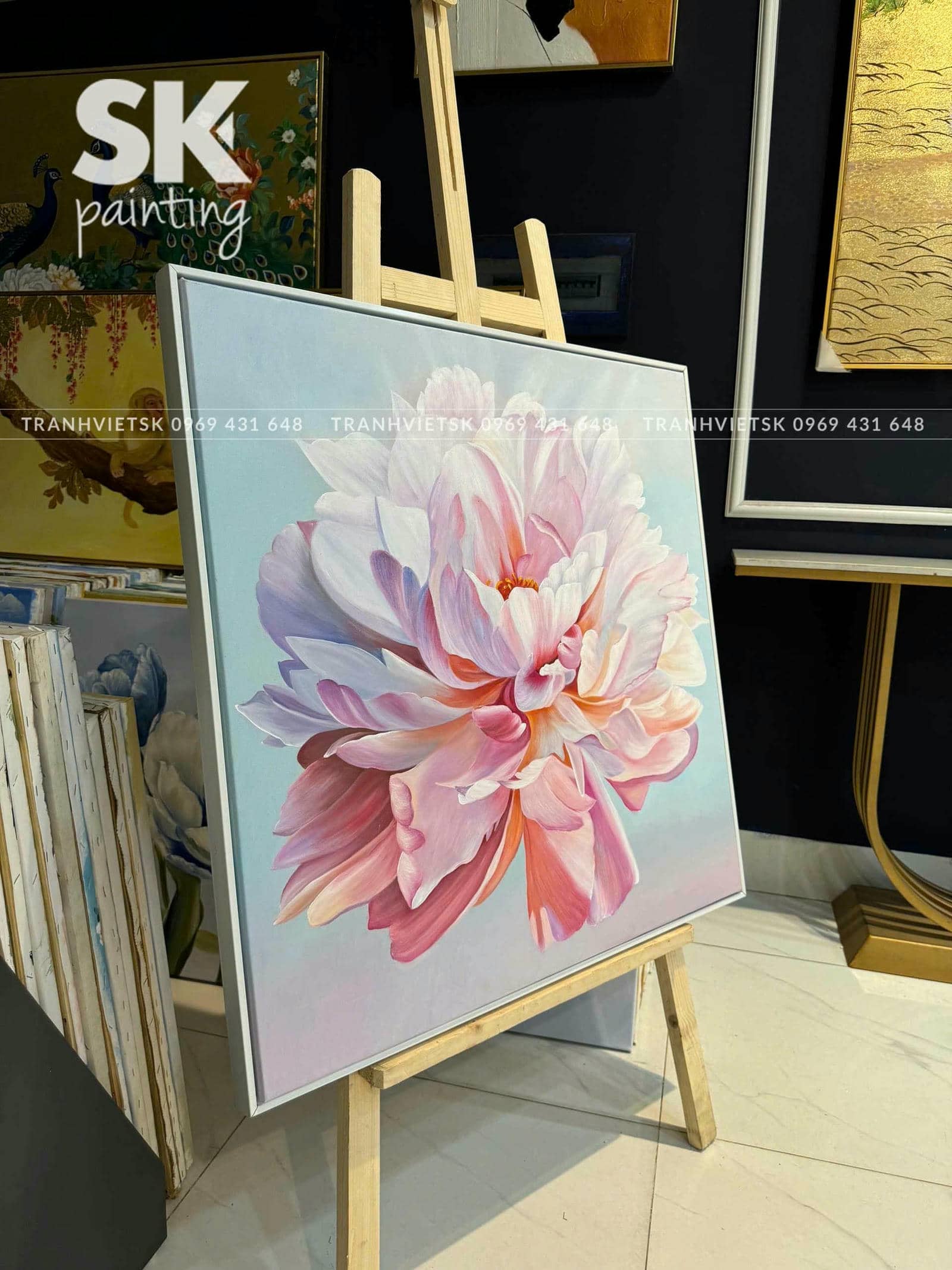 Phù Dung Khoe Sắc 2 – lòng tranh 80x80cm - Ảnh 3