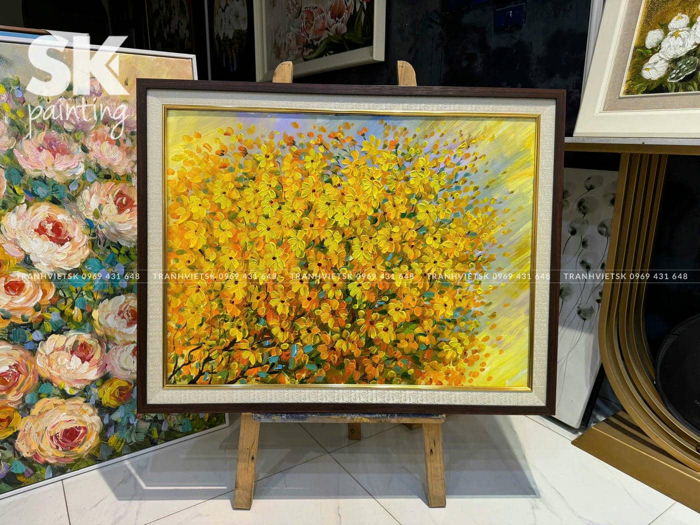 Hoa Cúc Vàng– lòng tranh 60x80cm