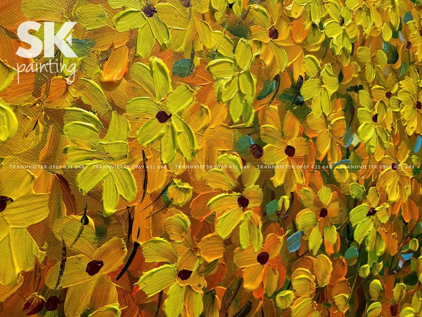 Hoa Cúc Vàng– lòng tranh 60x80cm - Ảnh 4