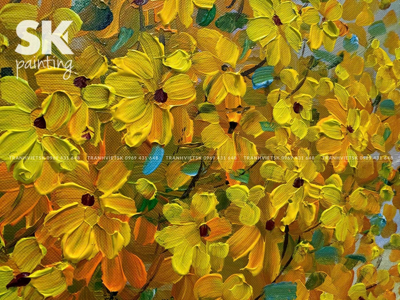 Hoa Cúc Vàng– lòng tranh 60x80cm - Ảnh 5