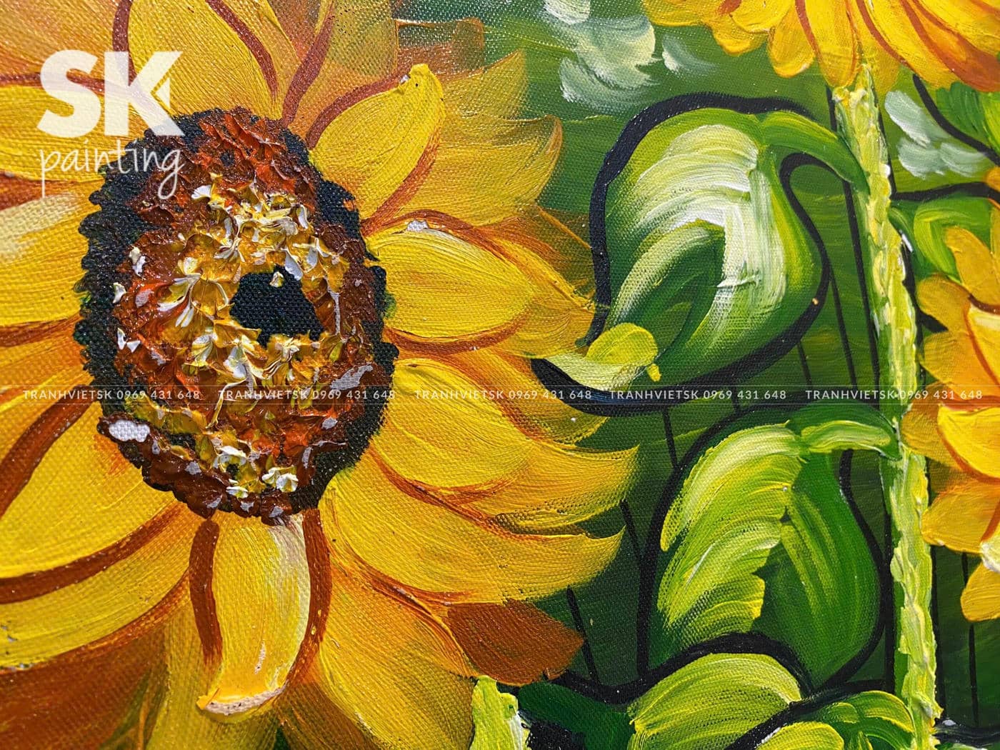Hoa Hướng Dương– lòng tranh 60x80cm - Ảnh 4
