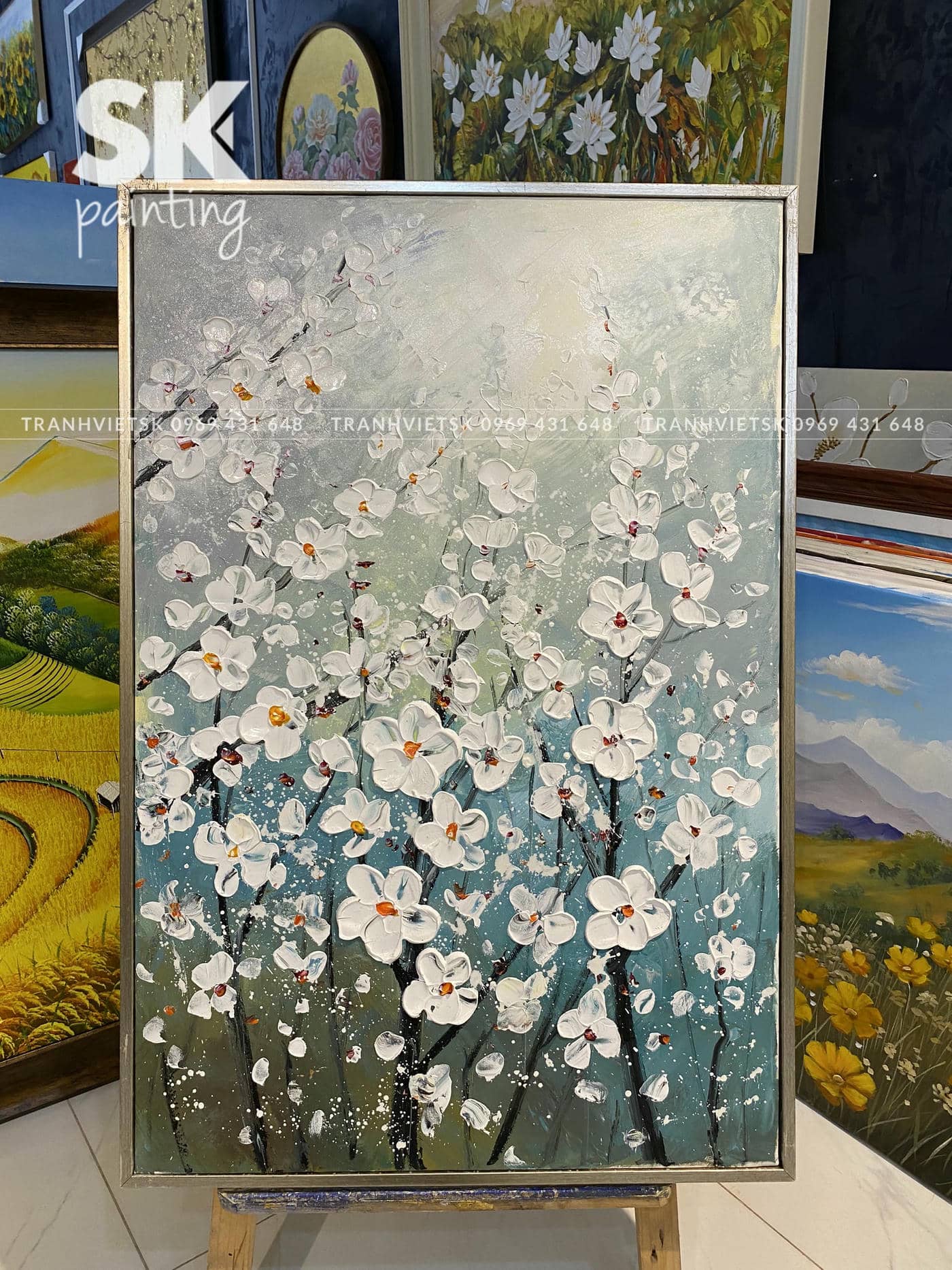 Hoa Xuân – lòng tranh 60x90cm