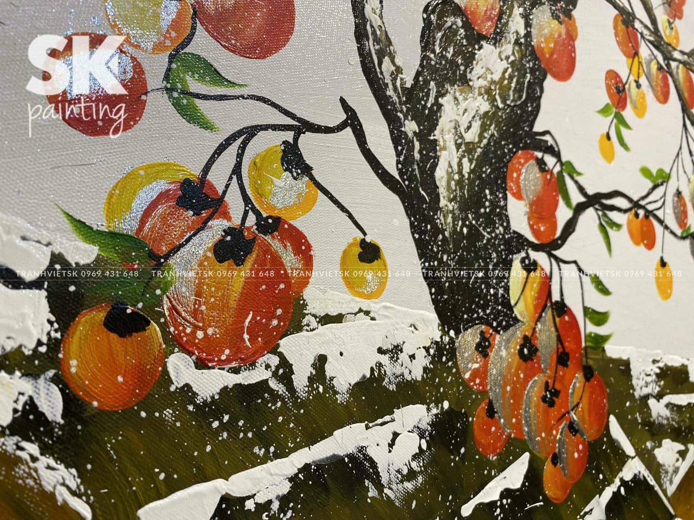 Hồng Trong Tuyết – lòng tranh 70x120cm - Ảnh 4