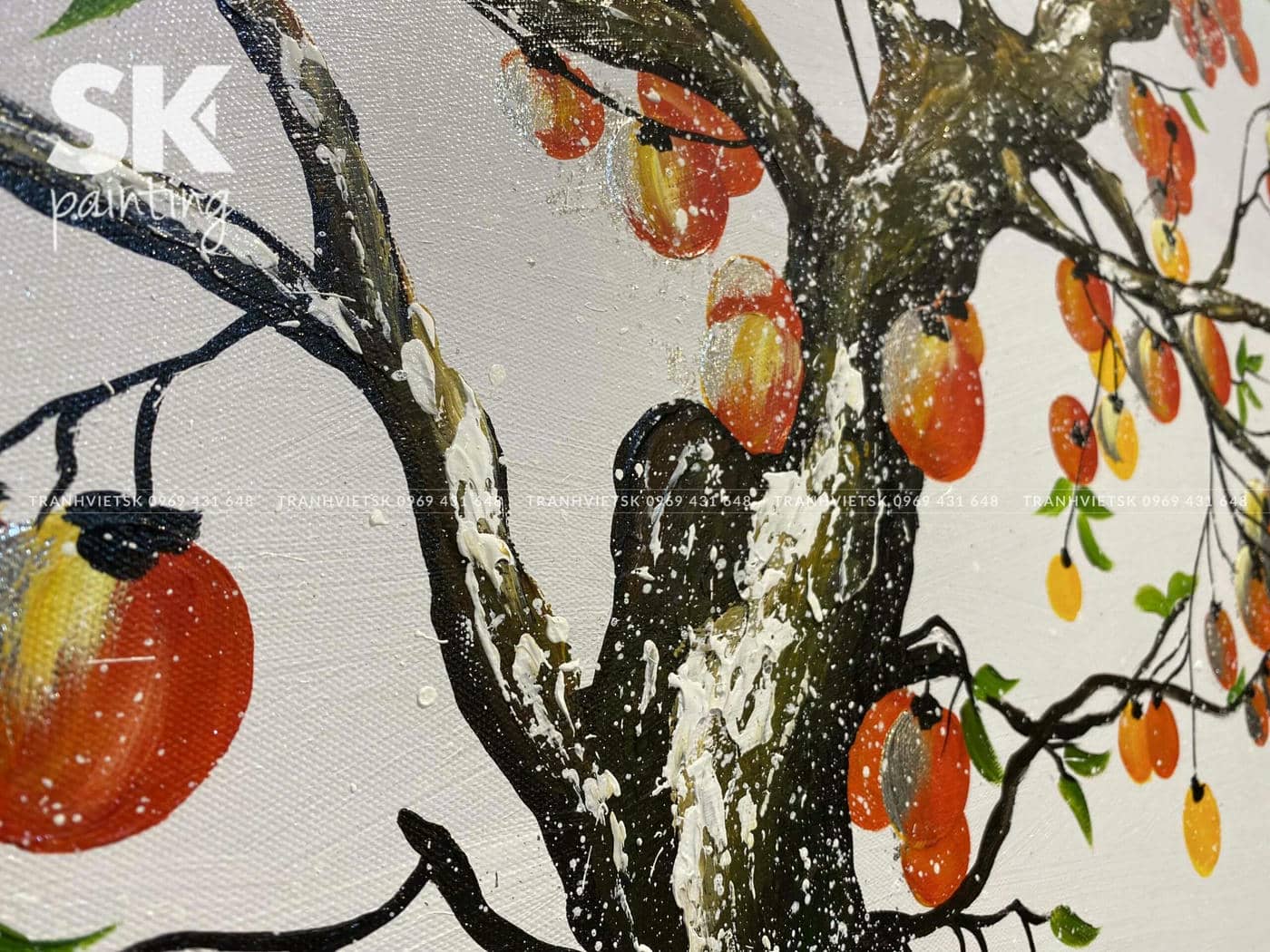 Hồng Trong Tuyết – lòng tranh 70x120cm - Ảnh 5