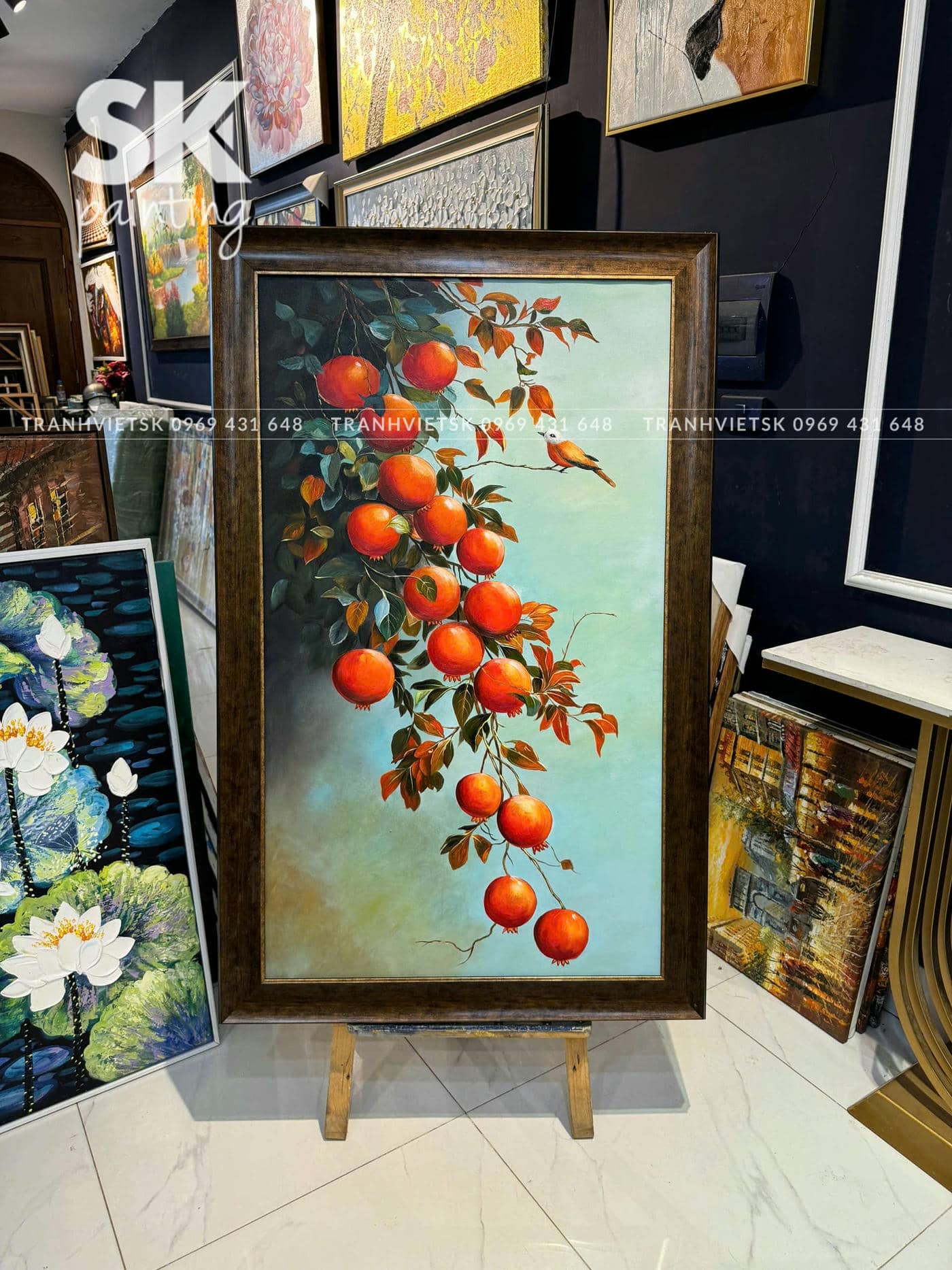 Lựu Đỏ An Viên - lòng tranh 70x120cm