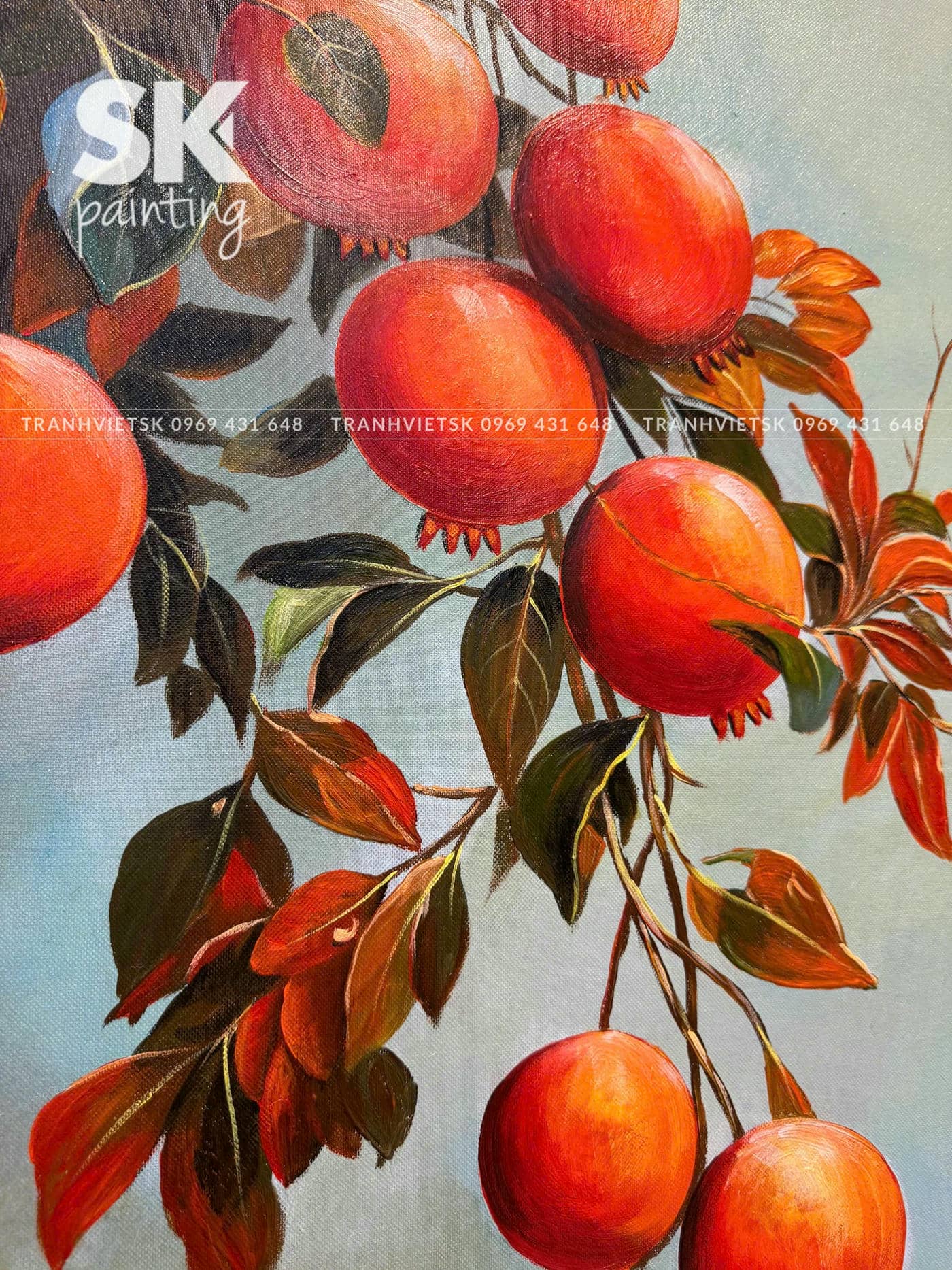 Lựu Đỏ An Viên - lòng tranh 70x120cm - Ảnh 4