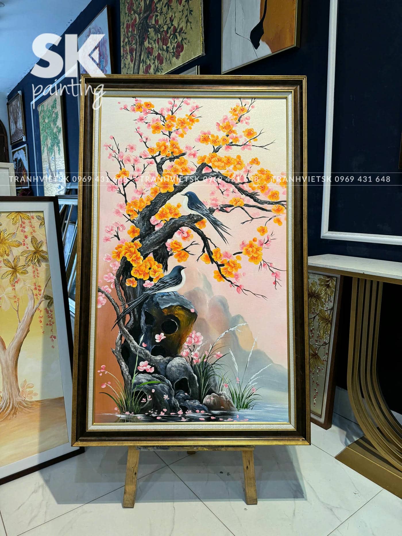 Song An Khai Xuân - lòng tranh 70x120cm