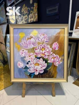 Hoa Sen Hồng - lòng tranh 70x70cm