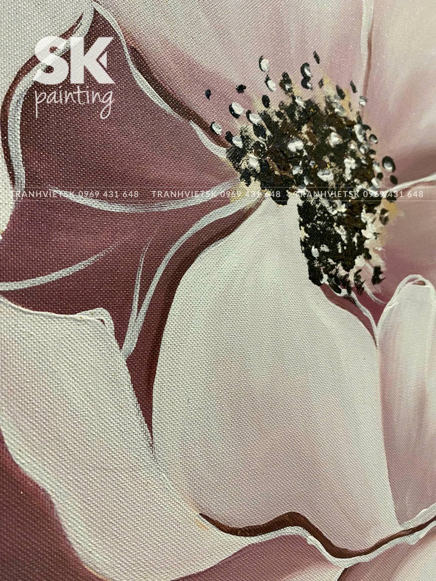 Phù Dung Kim An 2 - lòng tranh 70x70cm - Ảnh 4
