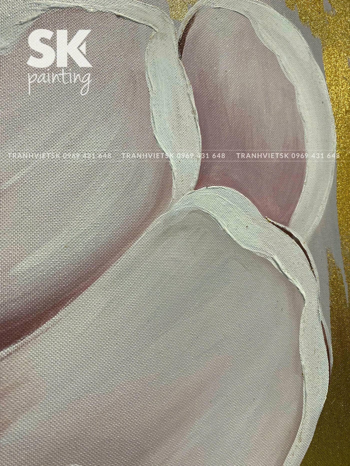 Phù Dung Kim An 2 - lòng tranh 70x70cm - Ảnh 5