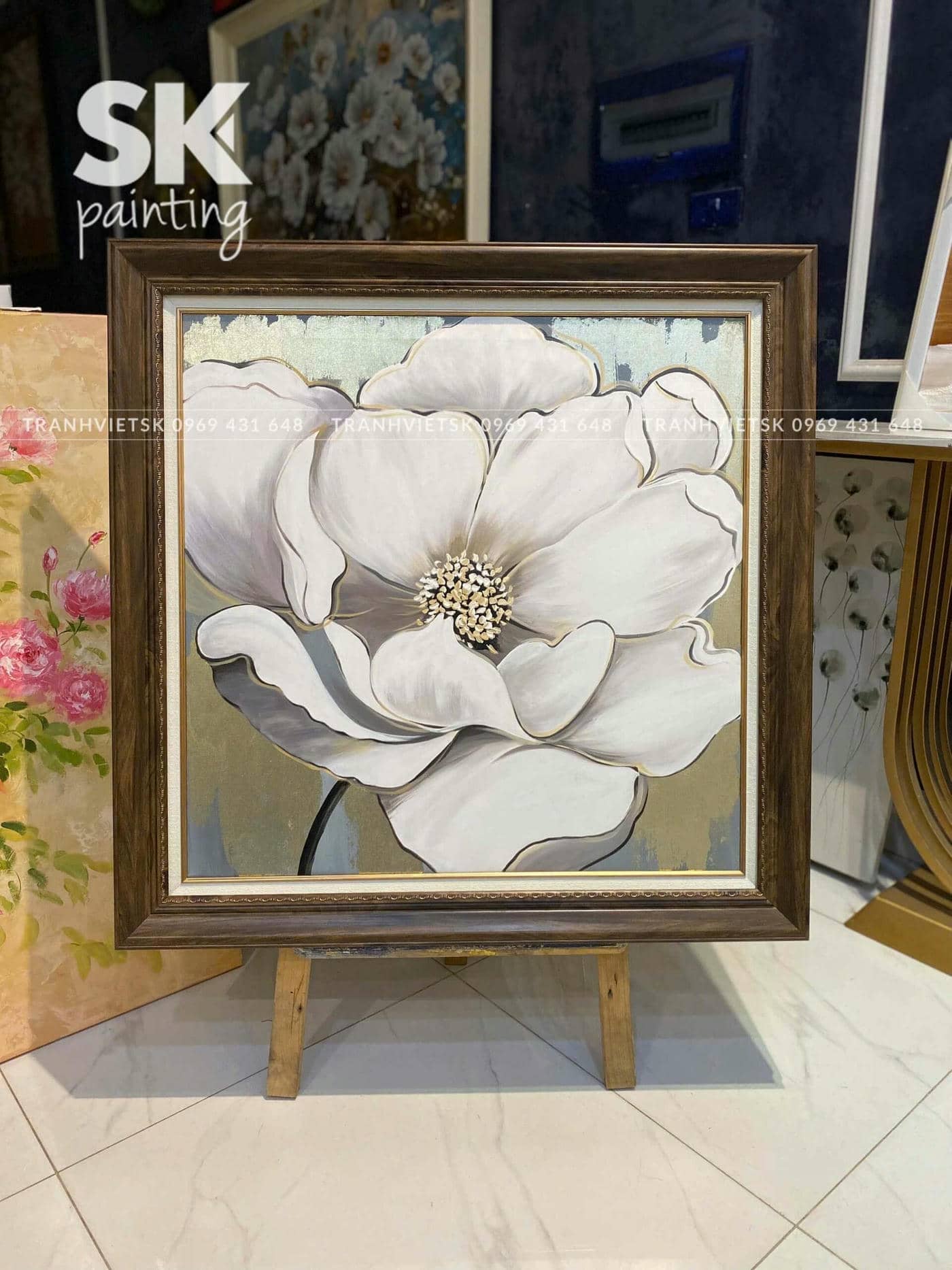 Phù Dung Kim An 3 - lòng tranh 70x70cm