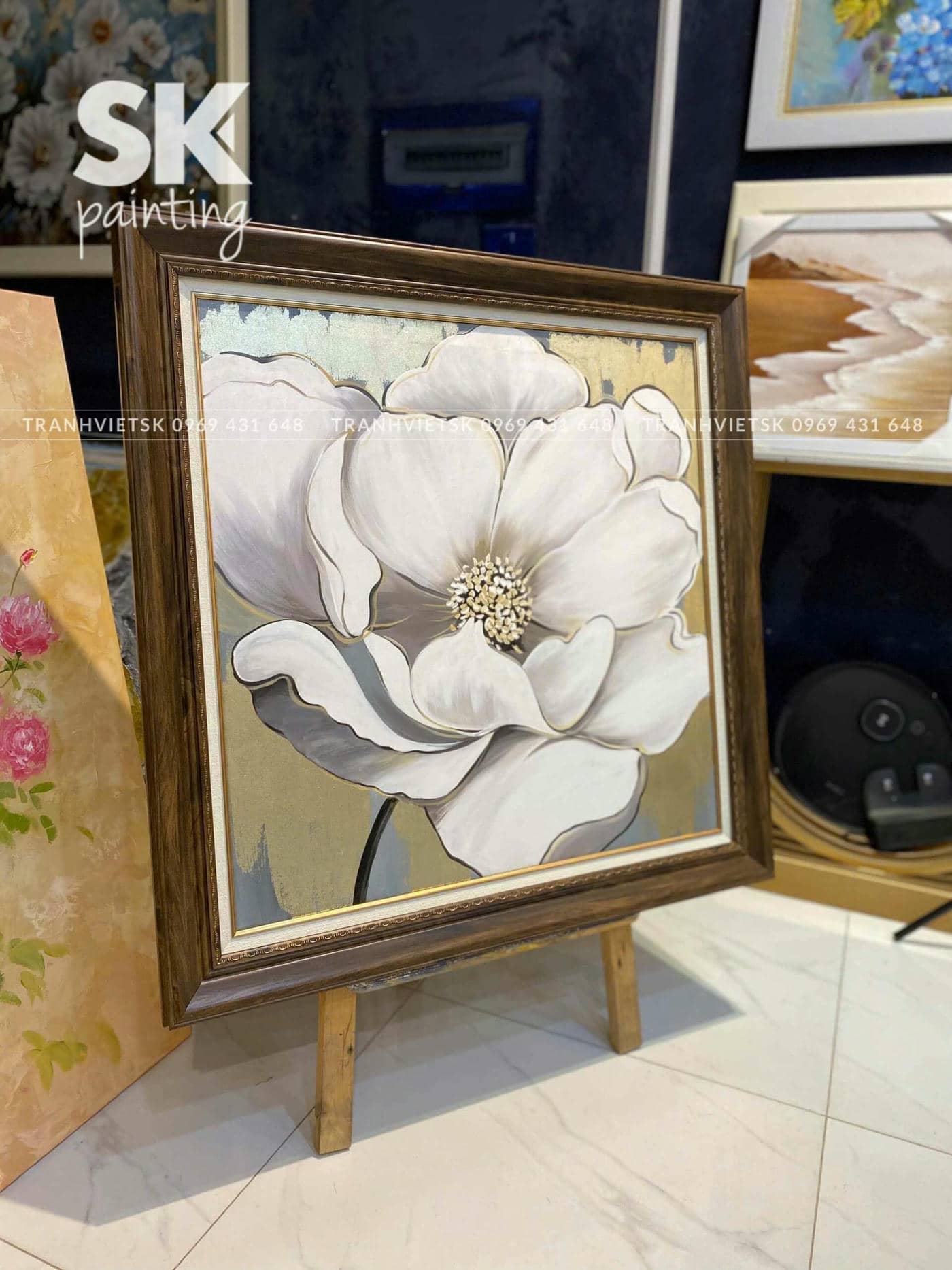 Phù Dung Kim An 3 - lòng tranh 70x70cm - Ảnh 3