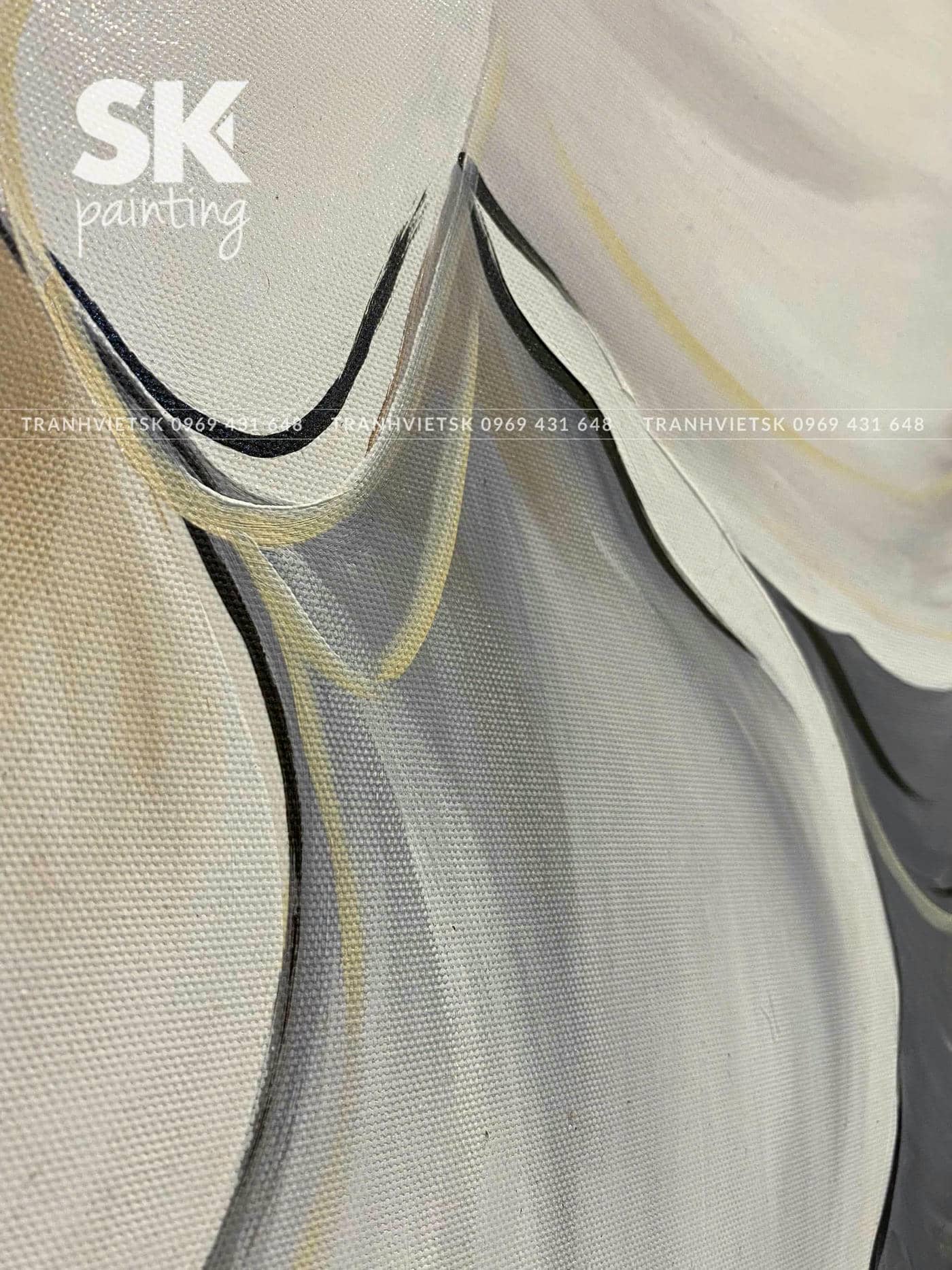 Phù Dung Kim An 3 - lòng tranh 70x70cm - Ảnh 5