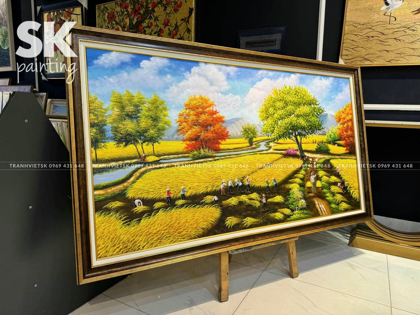 Mùa Lúa Chín - lòng tranh 80x150cm - Ảnh 3