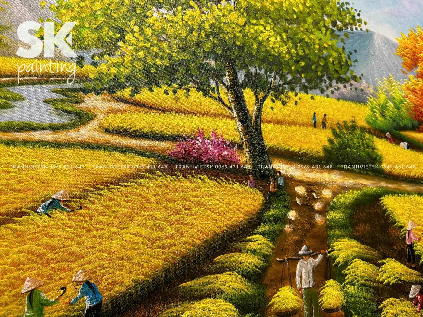 Mùa Lúa Chín - lòng tranh 80x150cm - Ảnh 4