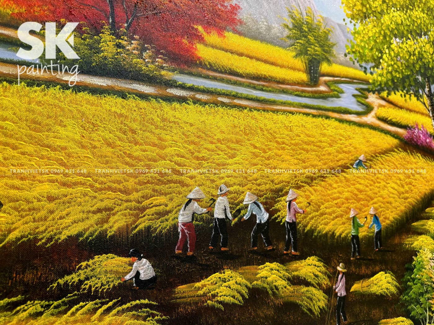 Mùa Lúa Chín - lòng tranh 80x150cm - Ảnh 5