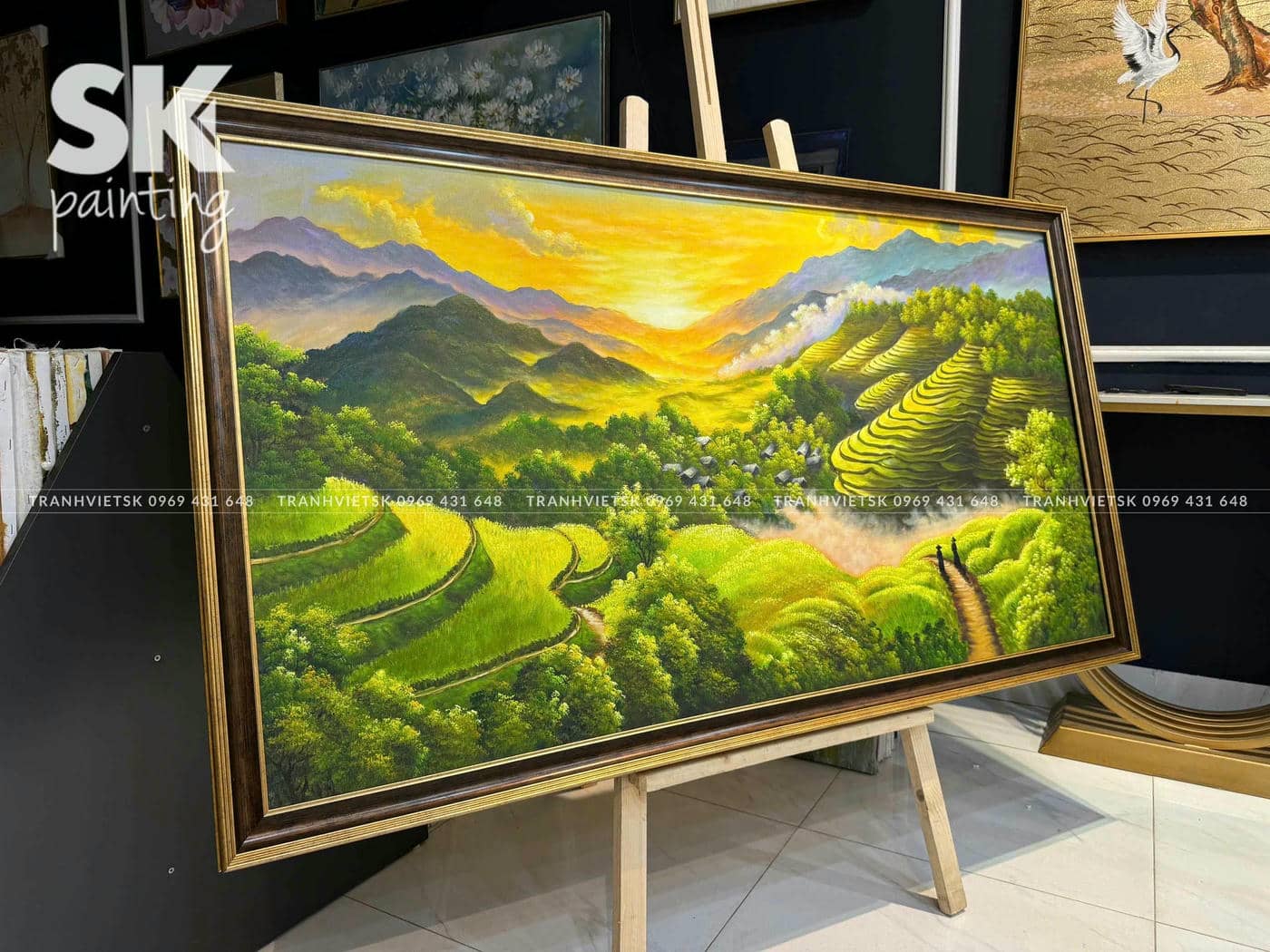 Ruộng Bậc Thang - lòng tranh 80x150cm - Ảnh 3