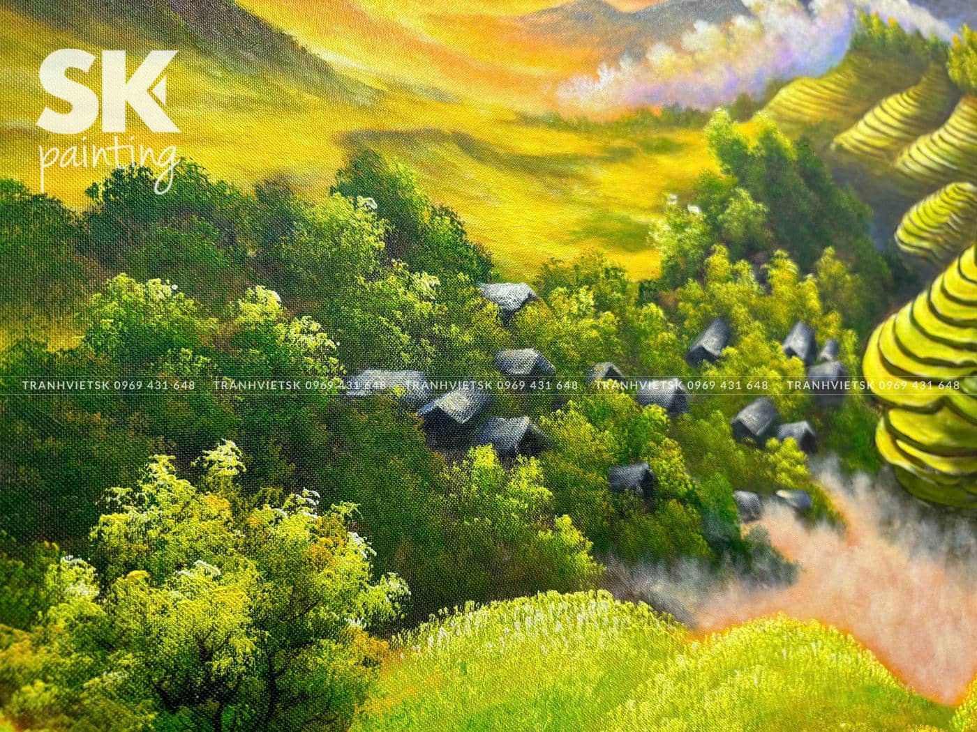 Ruộng Bậc Thang - lòng tranh 80x150cm - Ảnh 4