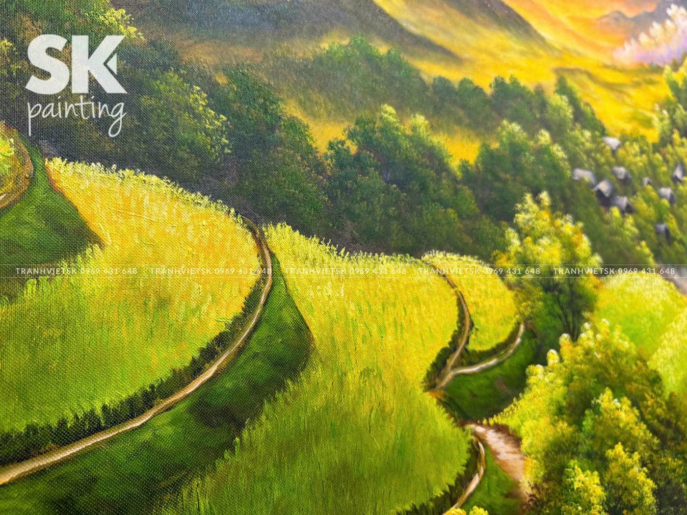 Ruộng Bậc Thang - lòng tranh 80x150cm - Ảnh 5