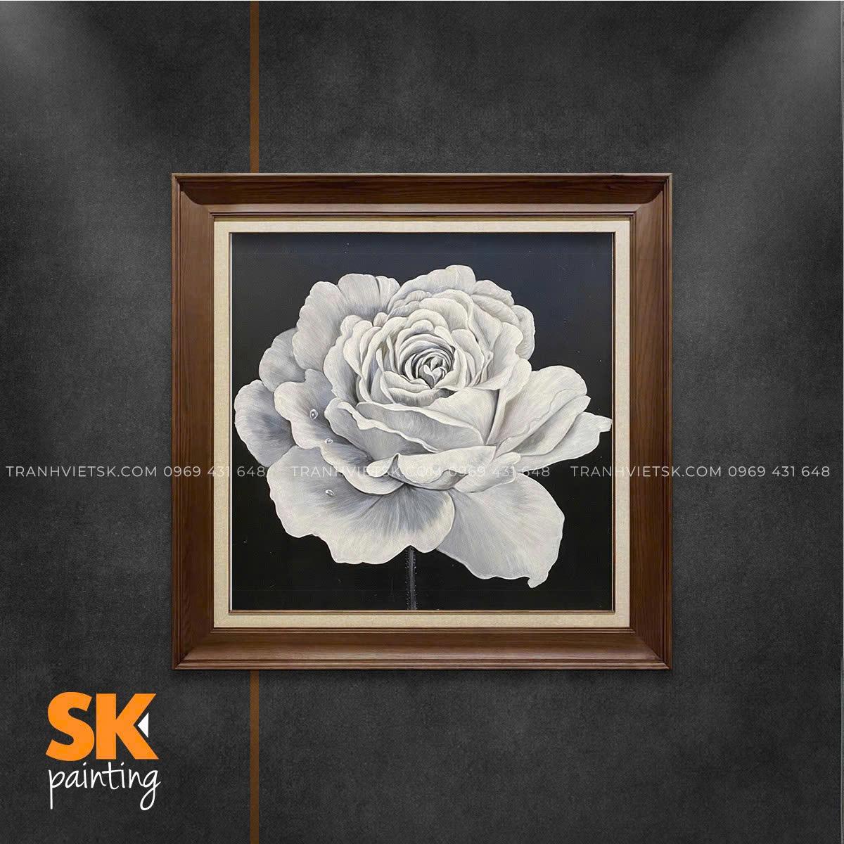 Bạch Hồng - lòng tranh 70x70cm