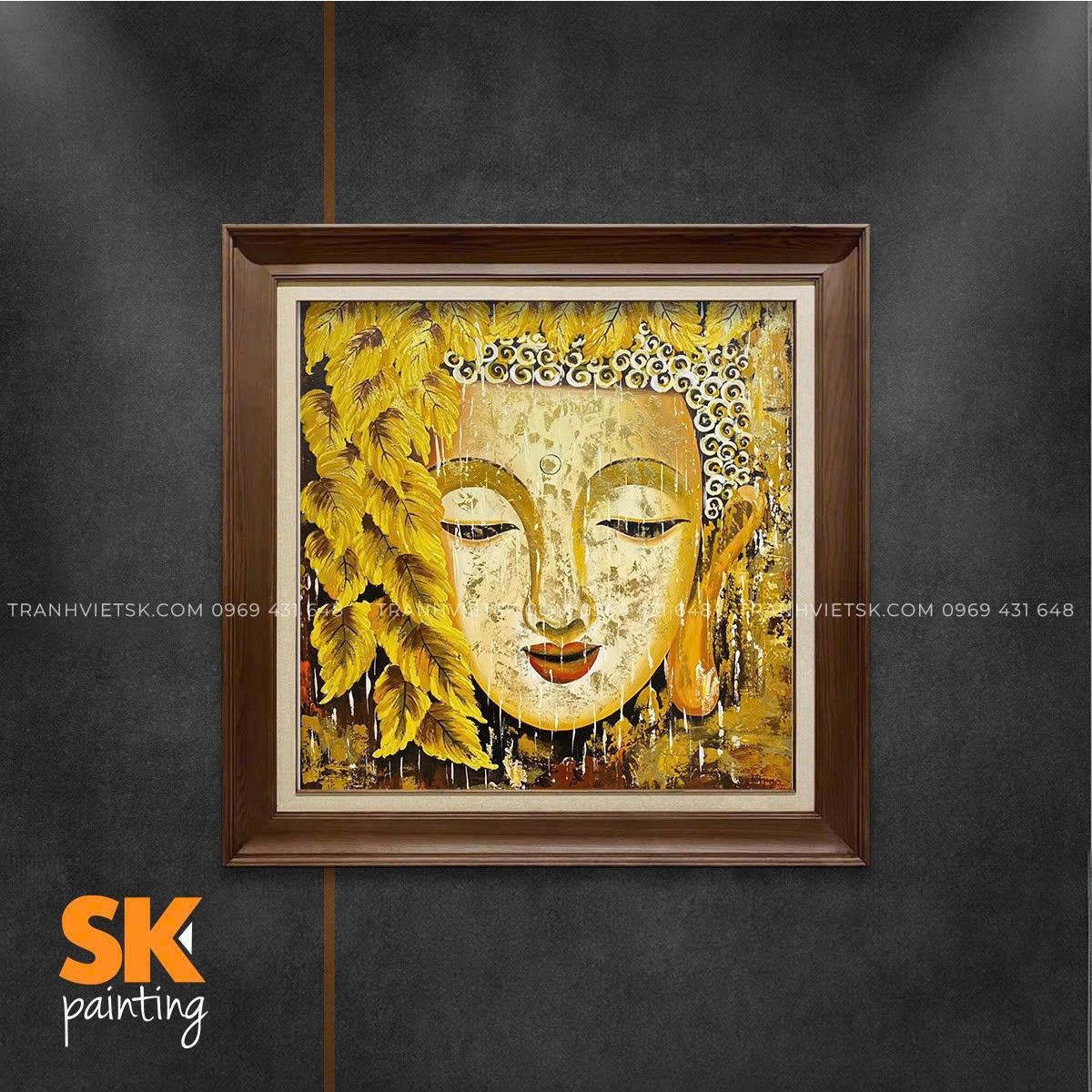 Diện Phật Kim Phú - lòng tranh 70x70cm