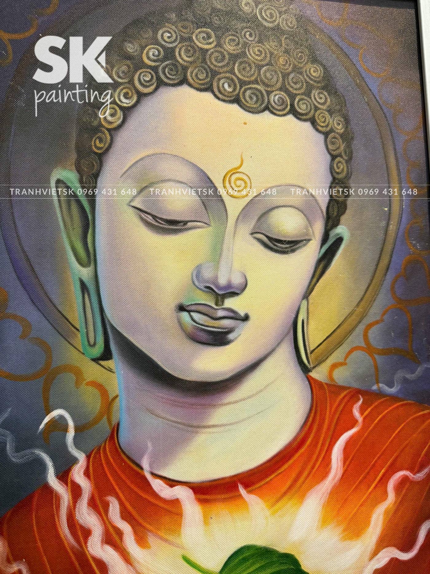 Diện Phật An Viên - lòng tranh 40x50cm - Ảnh 4